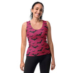 Women's Pink Bats Halloween Tank Top - Quick Drying, Buttery Soft Fabric With UPF 50+