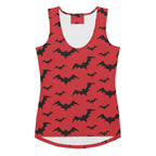 Women's Red Bats Halloween Tank Top - Quick Drying, Buttery Soft Fabric With UPF 50+