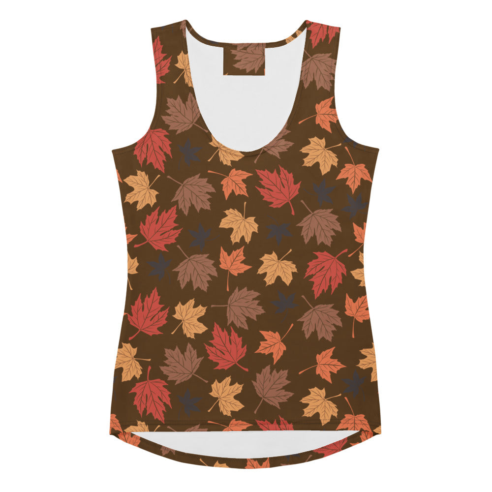 Women's Autumn Leaves Tank Top - Quick Drying, Buttery Soft Fabric With UPF 50+