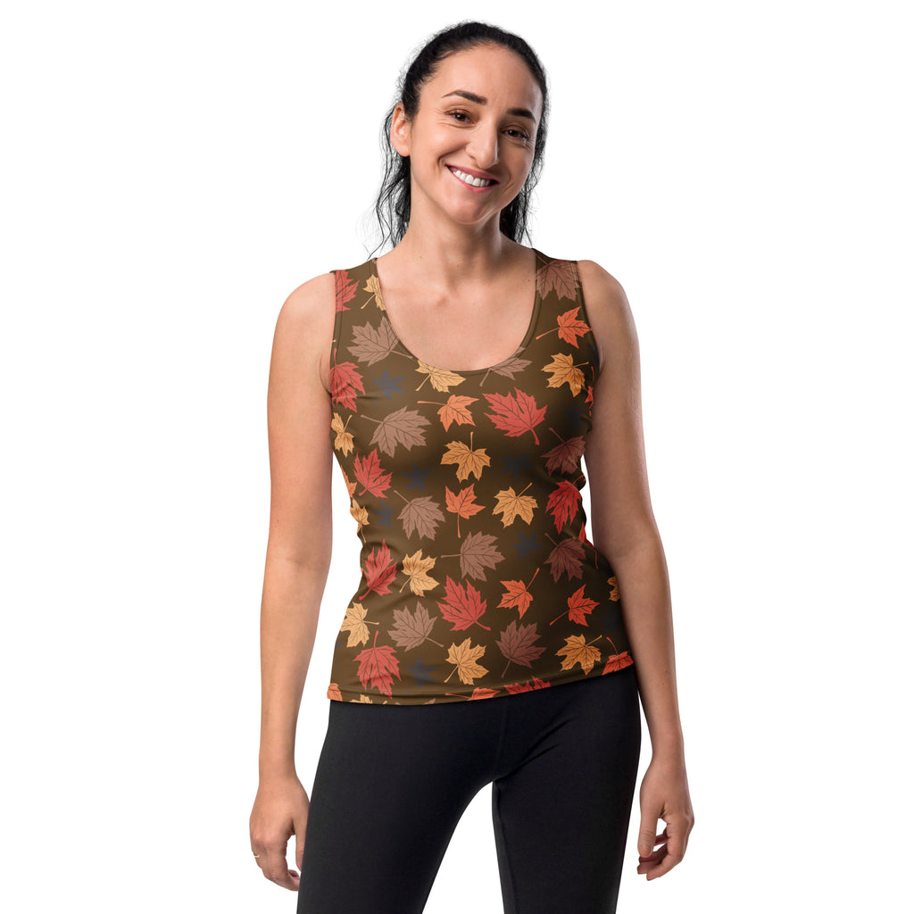 Women's Autumn Leaves Tank Top - Quick Drying, Buttery Soft Fabric With UPF 50+