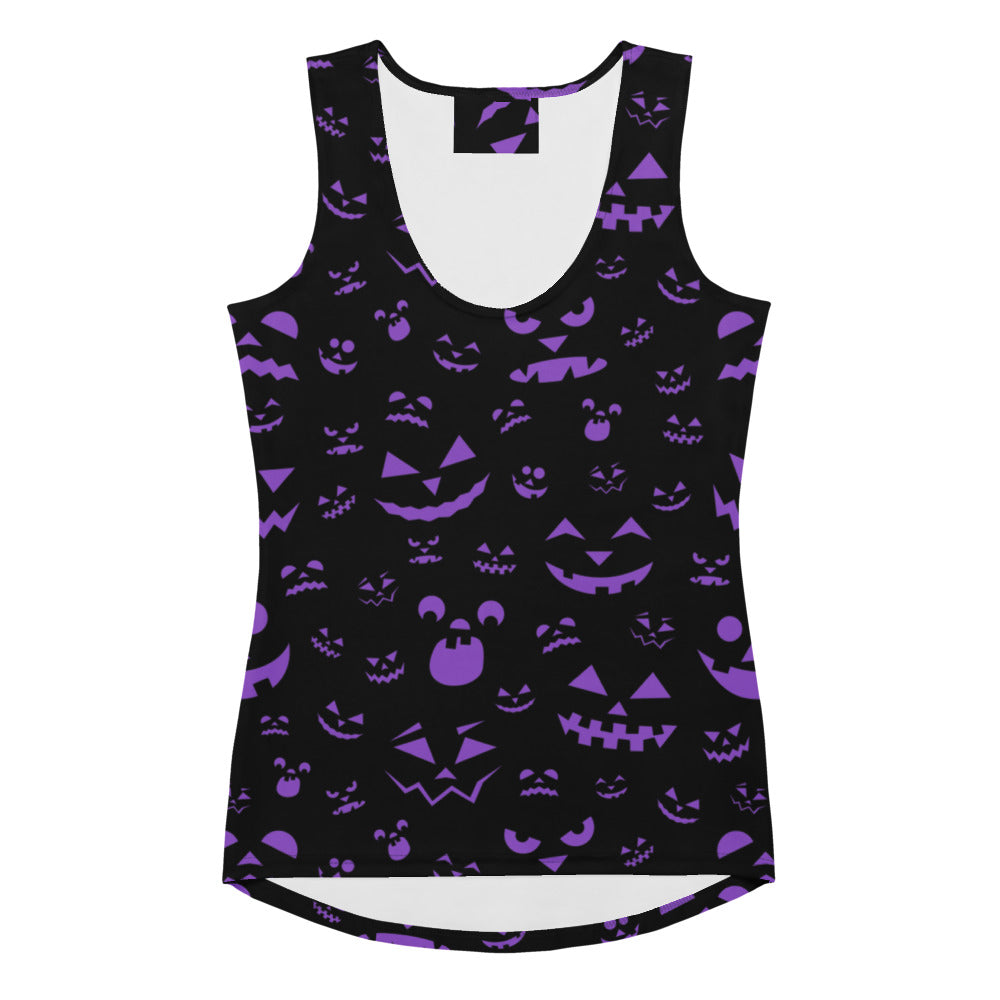Women's Purple Jack-O’-Lantern Halloween Tank Top - Quick Drying, Buttery Soft Fabric With UPF 50+