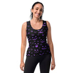Women's Purple Jack-O’-Lantern Halloween Tank Top - Quick Drying, Buttery Soft Fabric With UPF 50+