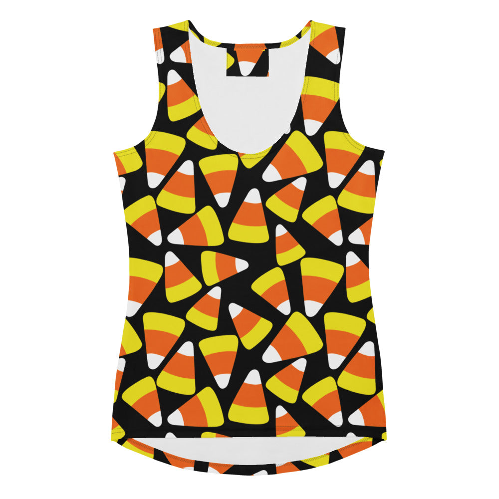 Women's Candy Corn Halloween Tank Top - Quick Drying, Buttery Soft Fabric With UPF 50+