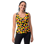 Women's Candy Corn Halloween Tank Top - Quick Drying, Buttery Soft Fabric With UPF 50+
