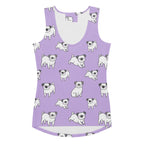 Women's Purple Pug Tank Top - Quick Drying, Buttery Soft Fabric With UPF 50+