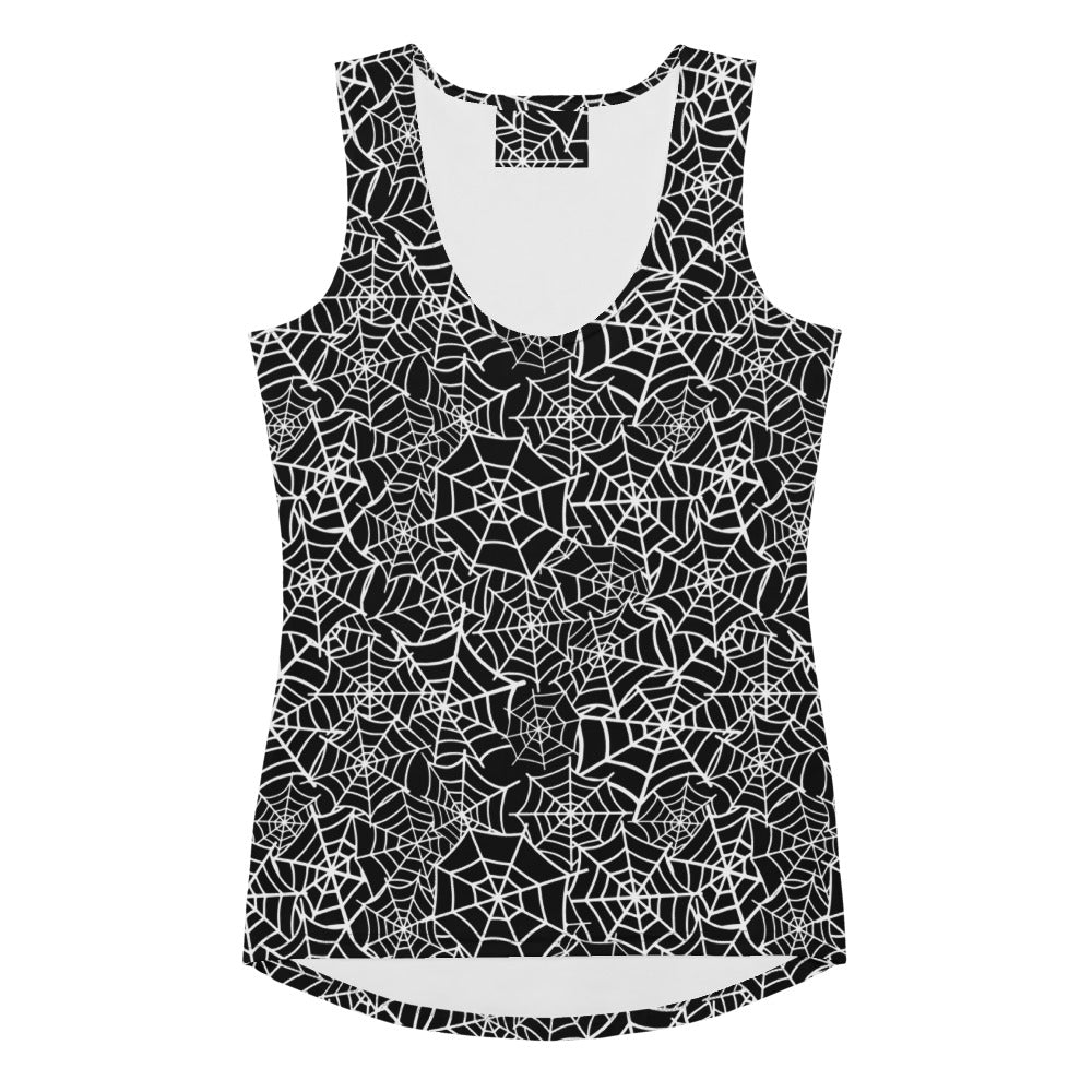 Women's Spiderweb Halloween Tank Top - Quick Drying, Buttery Soft Fabric With UPF 50+