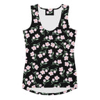 Women's Black Floral Tank Top - Quick Drying, Buttery Soft Fabric With UPF 50+