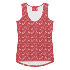 Women's Red Candy Cane Christmas Tank Top - Quick Drying, Buttery Soft Fabric With UPF 50+