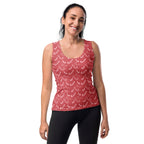 Women's Red Candy Cane Christmas Tank Top - Quick Drying, Buttery Soft Fabric With UPF 50+