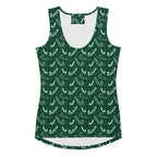 Women's Green Candy Cane Christmas Tank Top - Quick Drying, Buttery Soft Fabric With UPF 50+