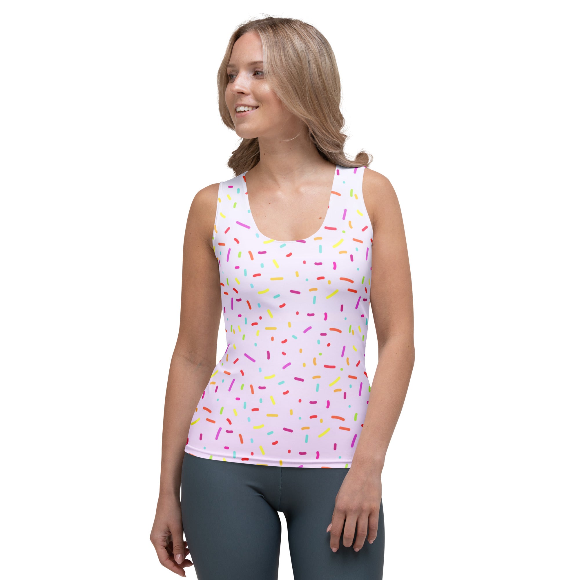 Women's Colorful Sprinkles Tank Top - Quick Drying, Buttery Soft Fabric With UPF 50+