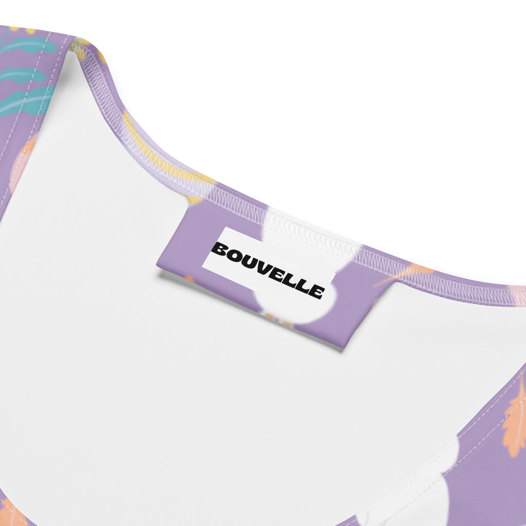 Women’s purple and white patterned Easter bunny tank top with buttery soft, quick drying fabric and UPF 50 plus protection