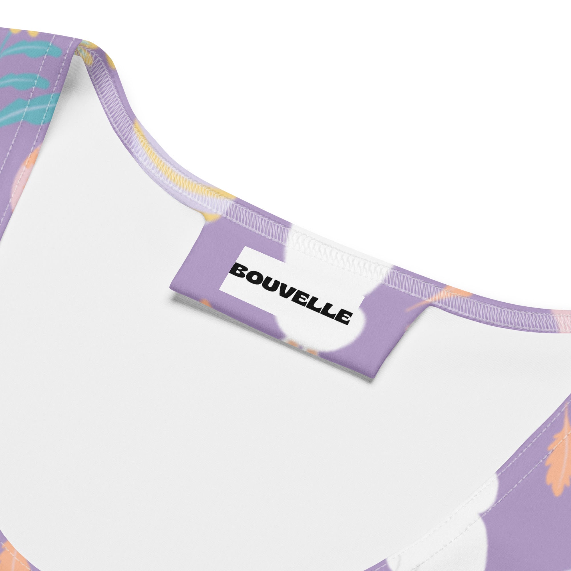 Women’s purple and white patterned Easter bunny tank top with buttery soft, quick drying fabric and UPF 50 plus protection