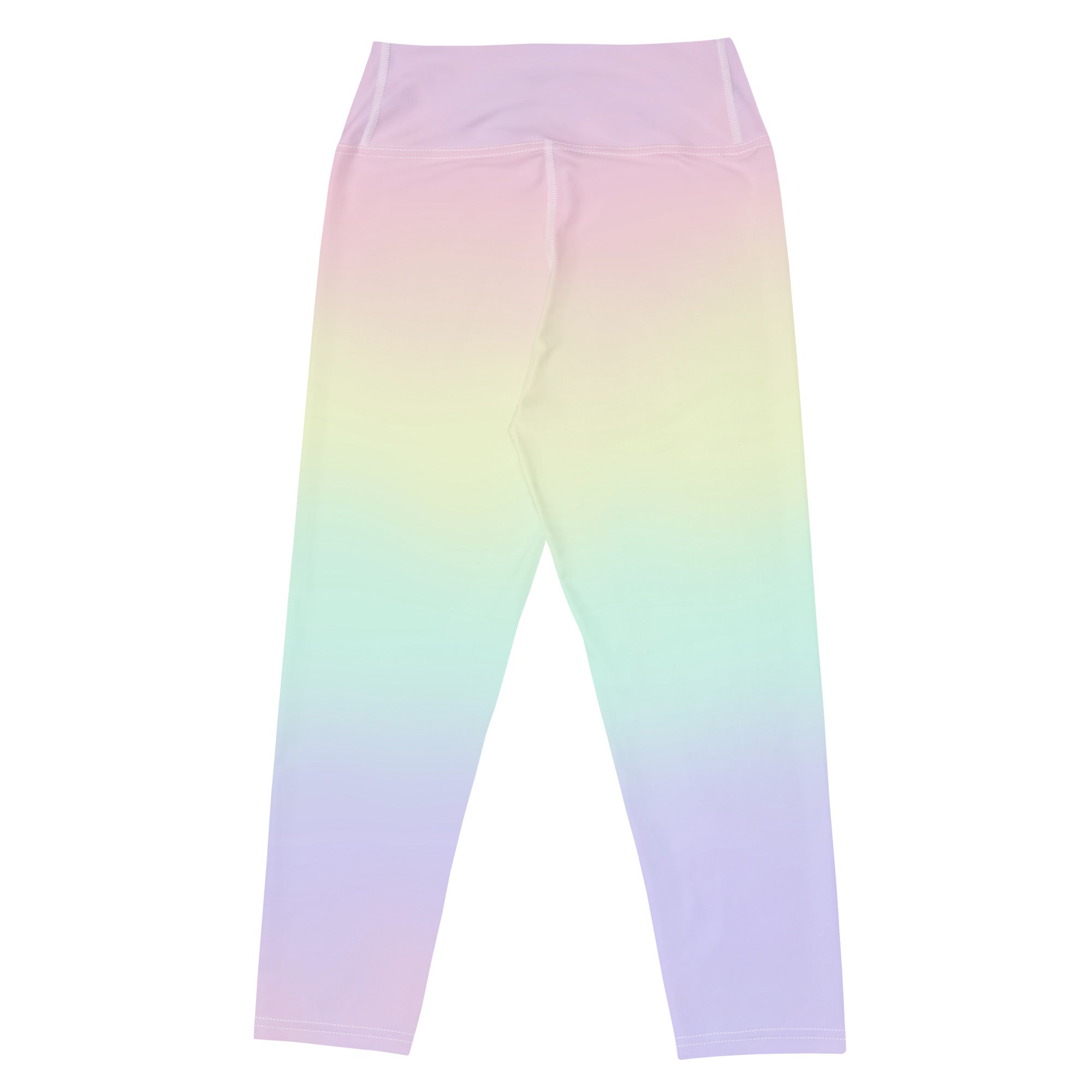 Women's Pastel Rainbow Buttery Soft Yoga Capri Leggings – High-Rise, Moisture-Wicking, Soft Stretch Activewear Pants
