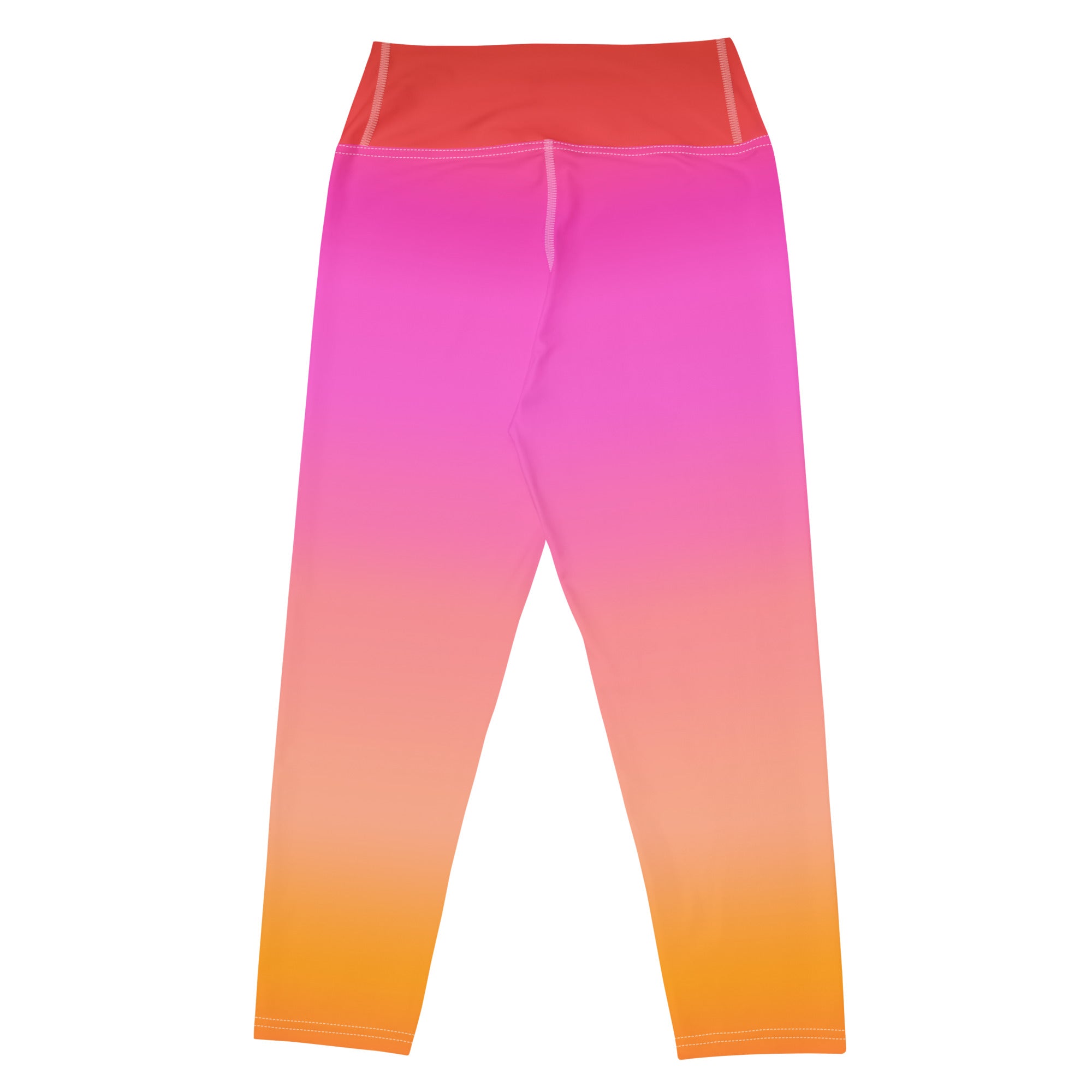 Women's Sunset Ombre Buttery Soft Yoga Capri Leggings – High-Rise, Moisture-Wicking, Soft Stretch Activewear Pants