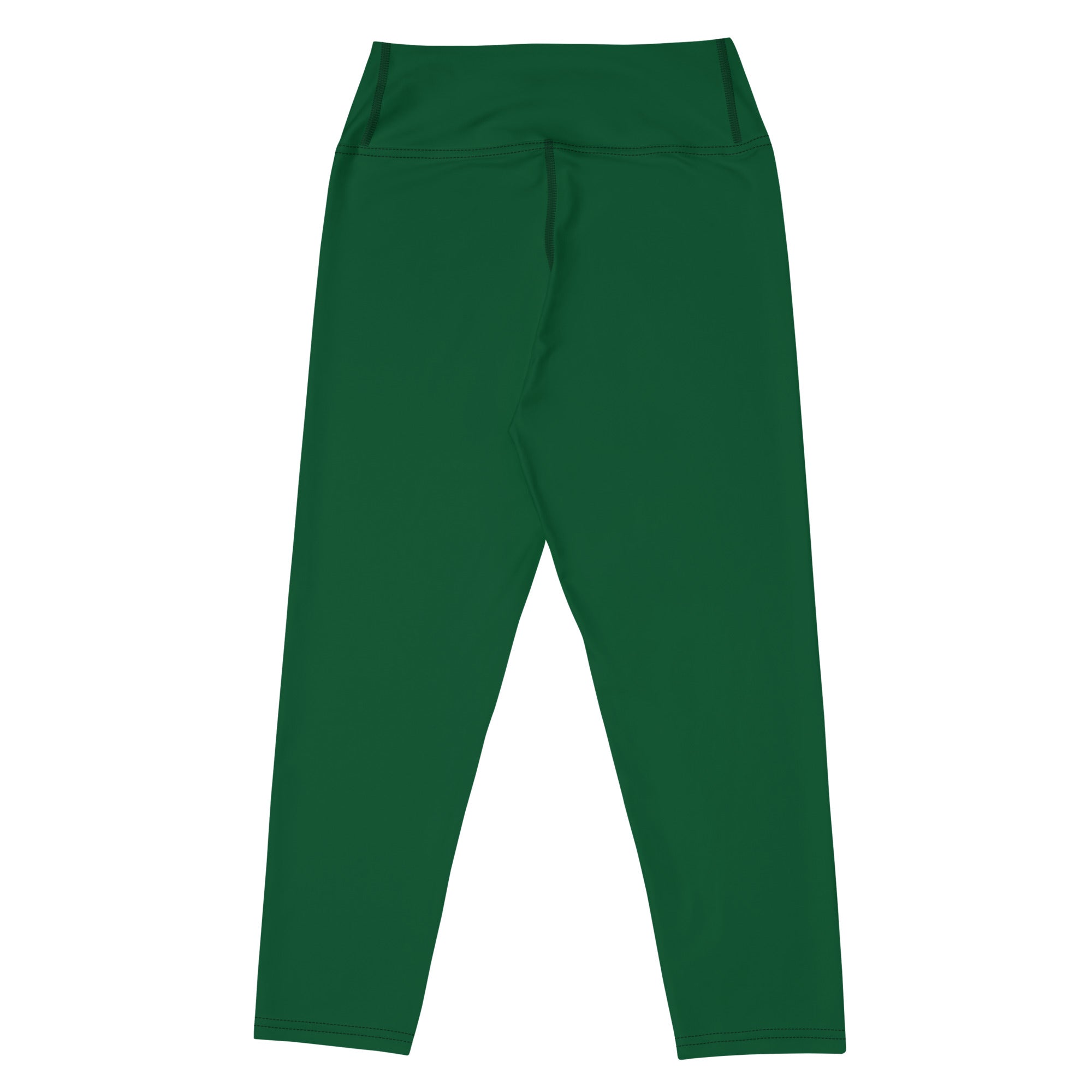 Women's Dark Green Buttery Soft Yoga Capri Leggings – High-Rise, Moisture-Wicking, Soft Stretch Activewear Pants