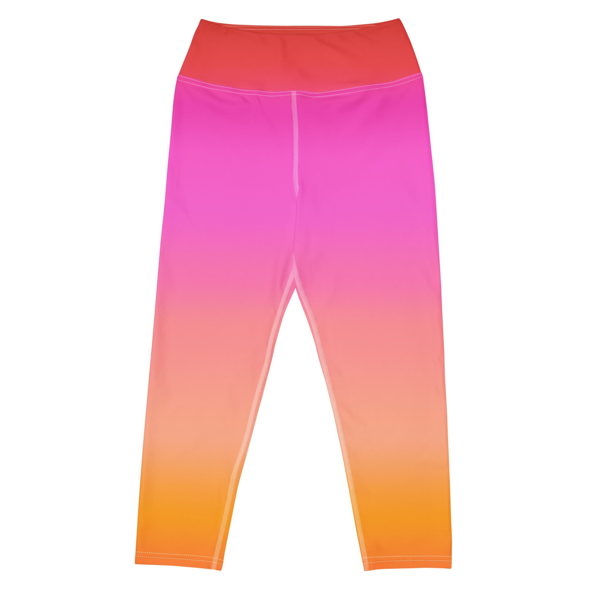 Women's Sunset Ombre Buttery Soft Yoga Capri Leggings – High-Rise, Moisture-Wicking, Soft Stretch Activewear Pants