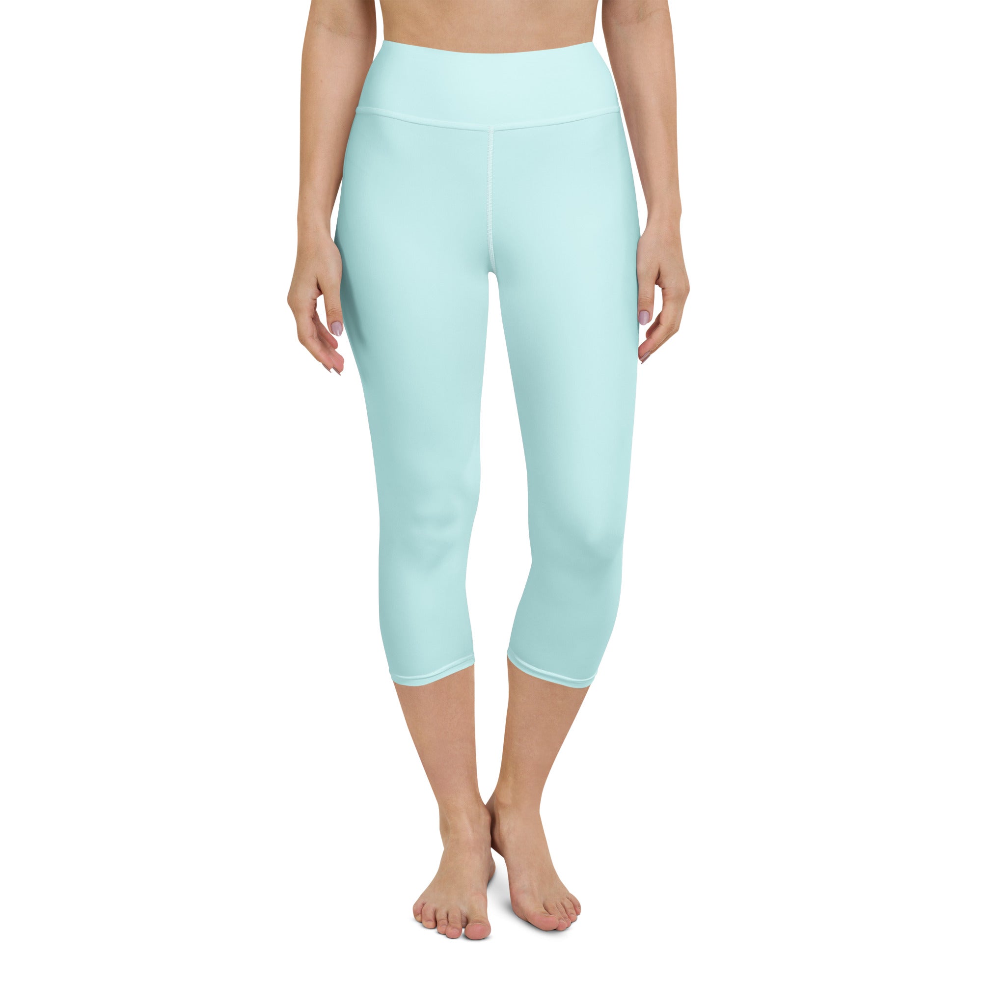Women’s mint buttery soft high-rise capri leggings with moisture-wicking soft stretch fabric for yoga and activewear