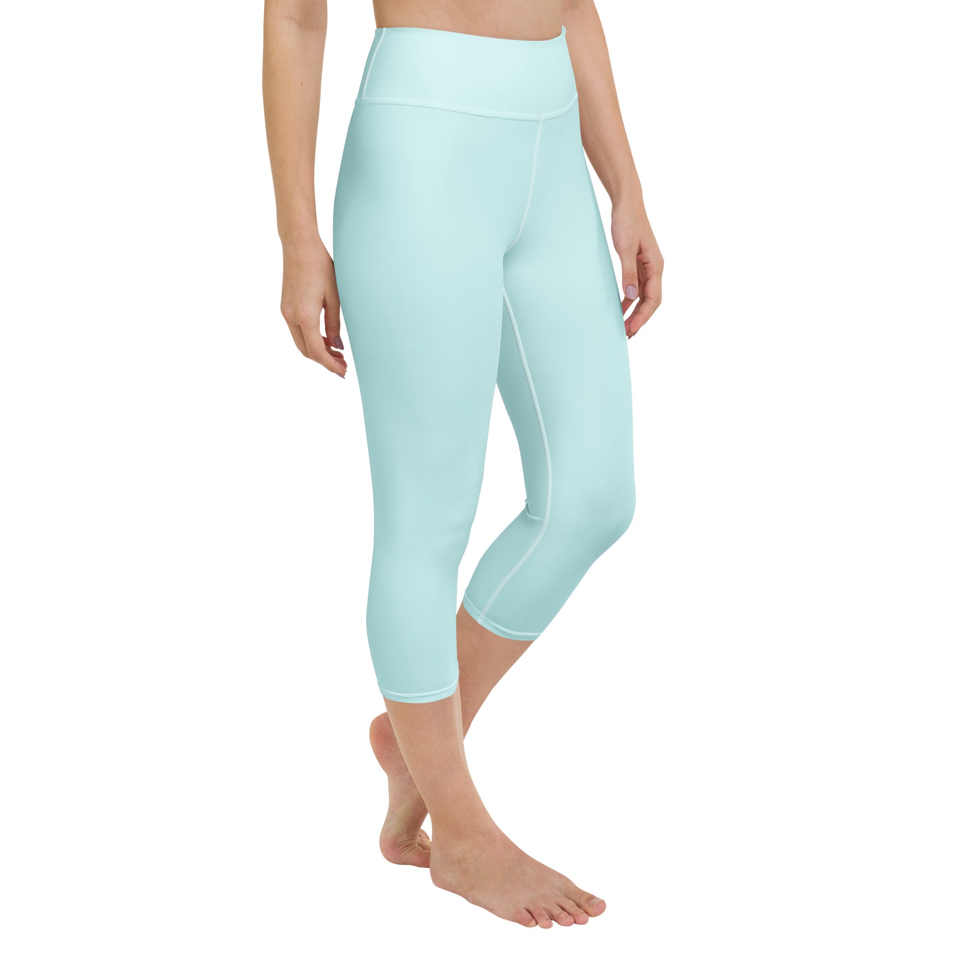 Women’s mint buttery soft light blue high-rise capri leggings moisture-wicking soft stretch yoga pants
