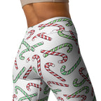 Women's Red & Green Candy Cane Christmas Buttery Soft Yoga Leggings