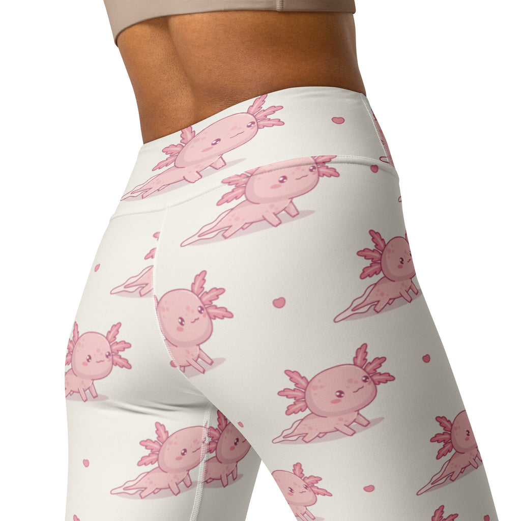 Women's Pink Axolotl Buttery Soft Yoga Leggings