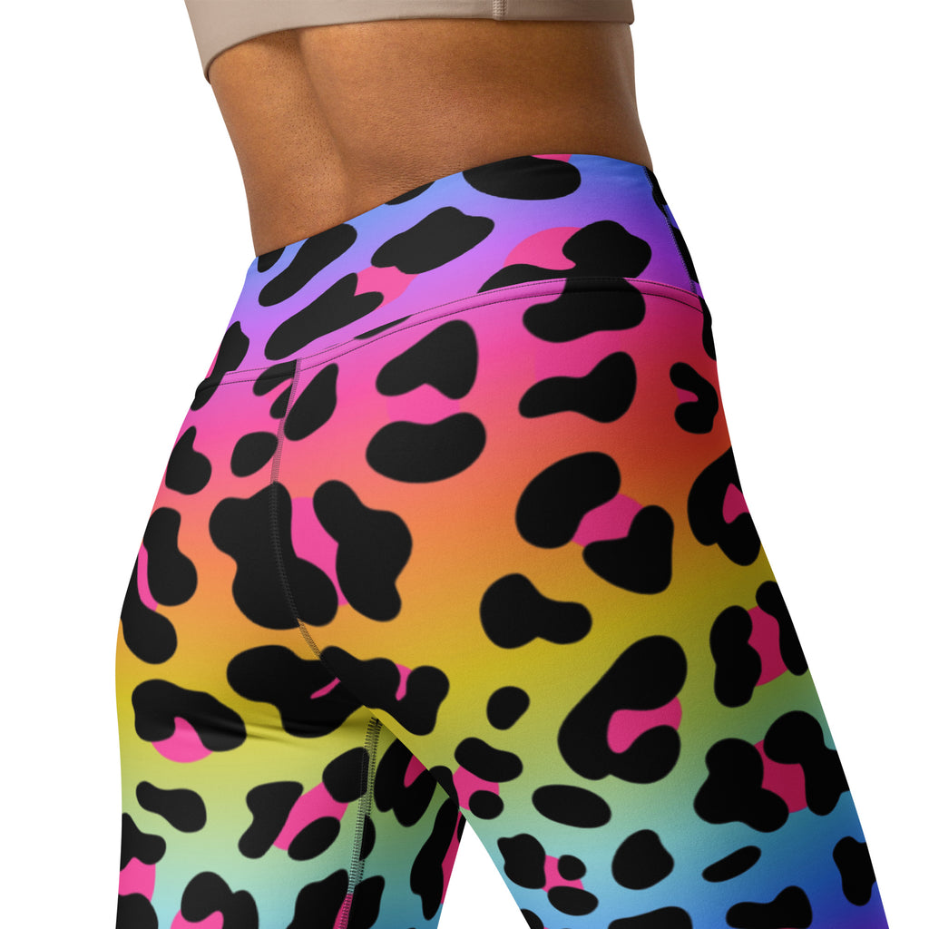 Women's Rainbow Leopard Buttery Soft Yoga Leggings
