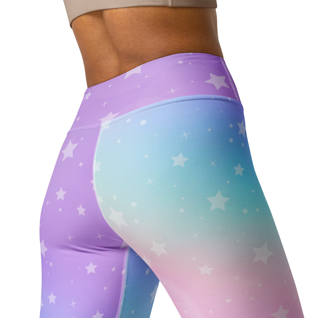 Women's Rainbow Stars Buttery Soft Yoga Leggings - Quick Drying, High Waisted Comfort