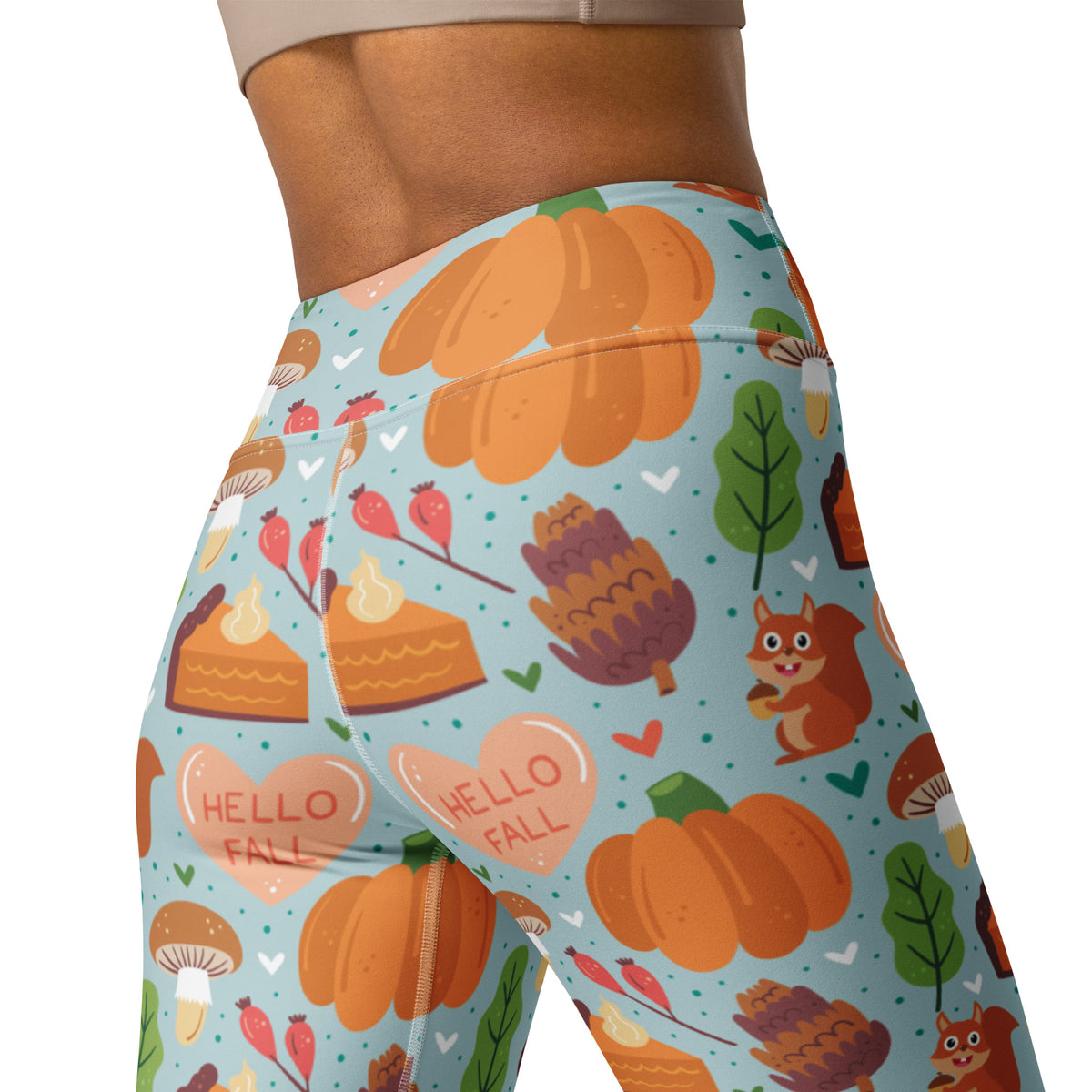 Women's Hello Fall Pumpkin Buttery Soft Yoga Leggings - Quick Drying, High Waisted Comfort