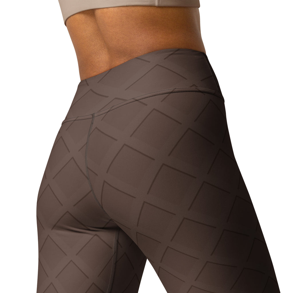 Women's Chocolate Waffle Cone Buttery Soft Yoga Leggings - Quick Drying, High Waisted Comfort
