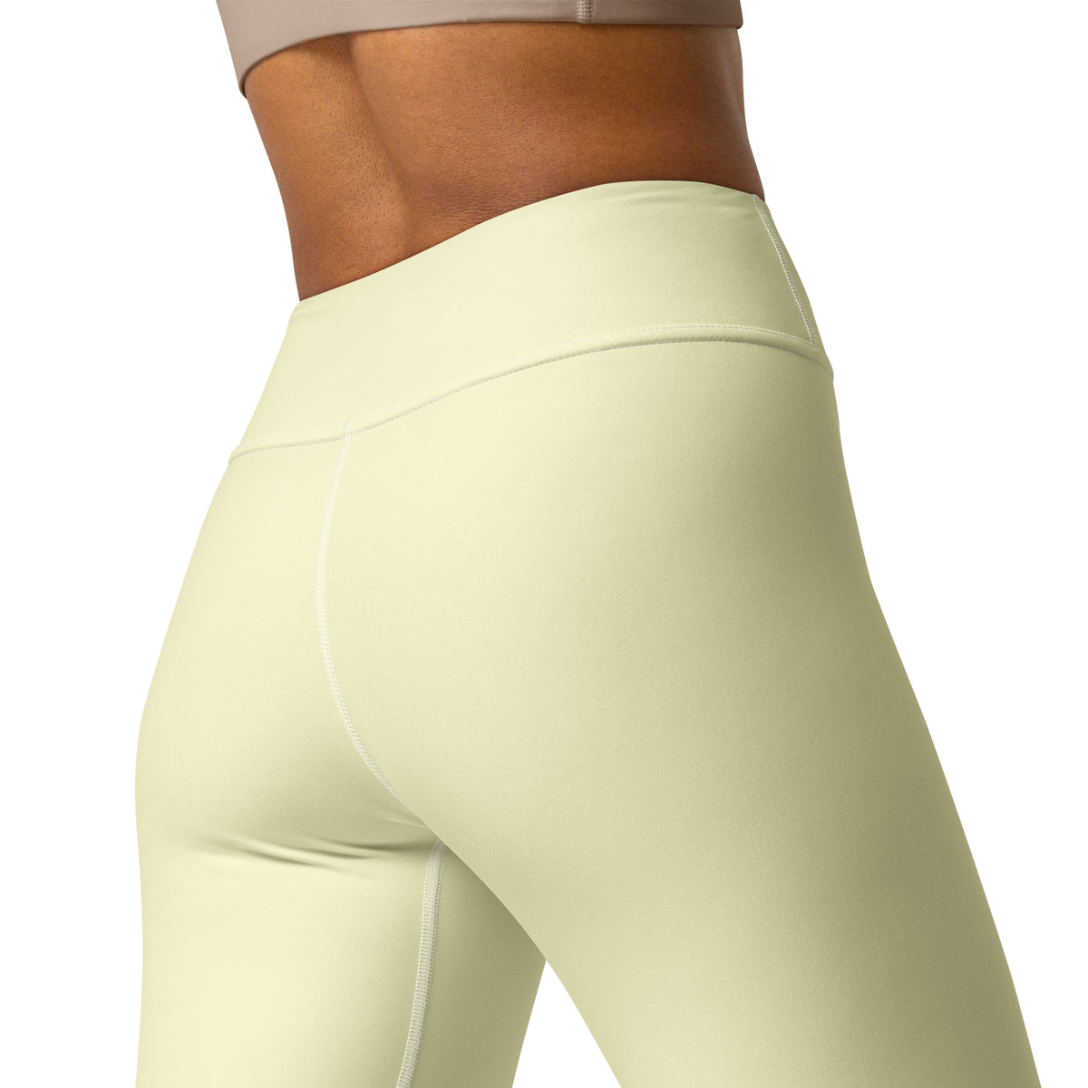 Women's Pastel Yellow Buttery Soft Yoga Leggings - Quick Drying, High Waisted Comfort