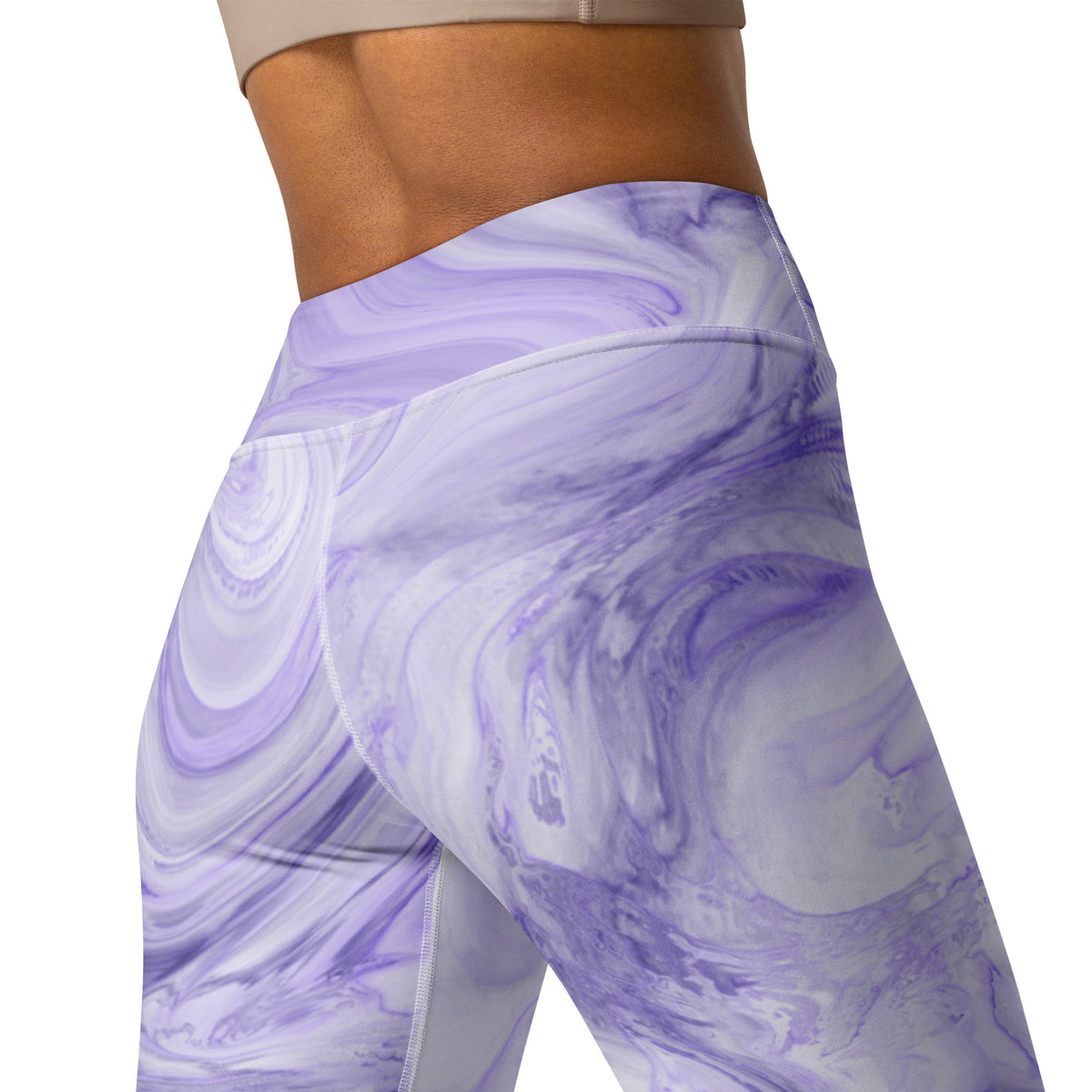 Women's Purple Marble Buttery Soft Yoga Leggings - Quick Drying, High Waisted Comfort