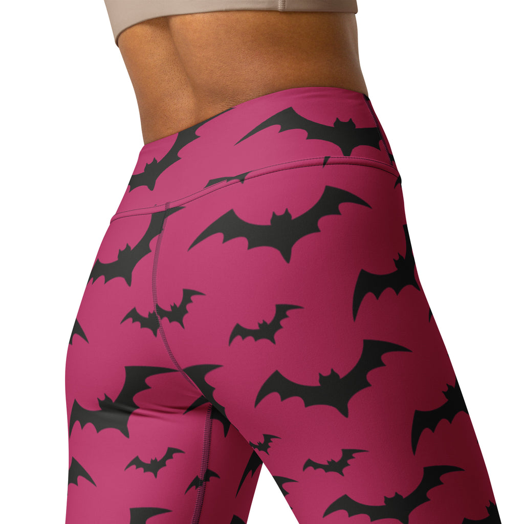 Women's Dark Pink Buttery Soft Yoga Leggings - Quick Drying, High Waisted Comfort