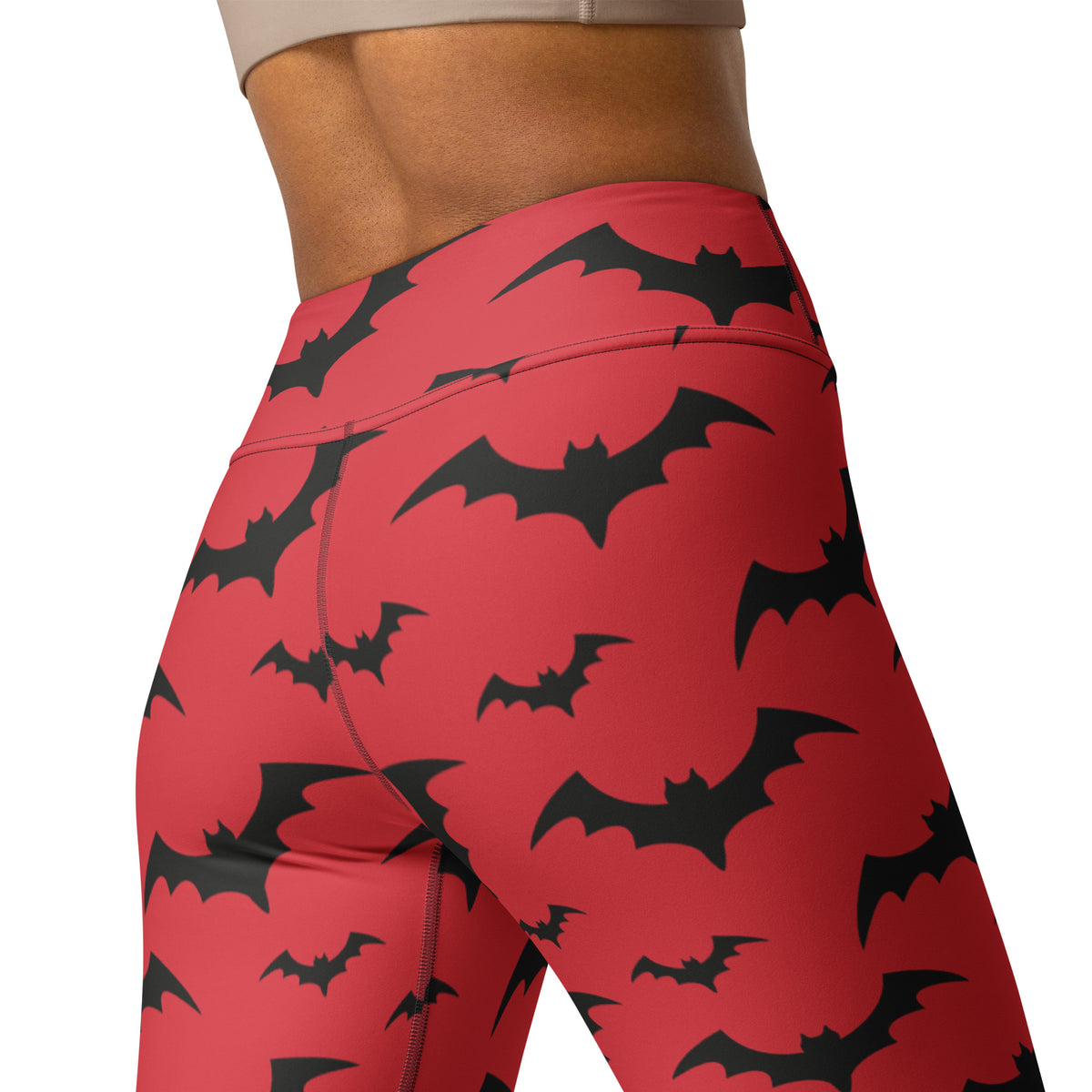 Women's Red Buttery Soft Yoga Leggings - Quick Drying, High Waisted Comfort