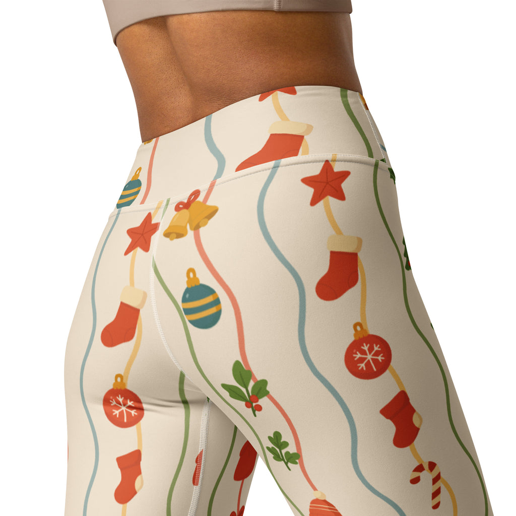 Women's Wavy Christmas Buttery Soft Yoga Leggings - Quick Drying, High Waisted Comfort