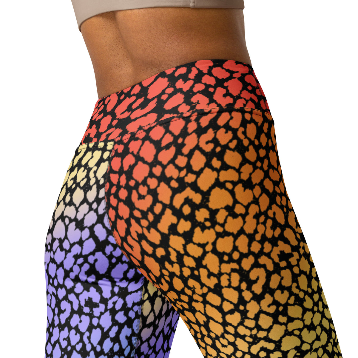 Women's Colorful Leopard Print Buttery Soft Yoga Leggings - Quick Drying, High Waisted Comfort