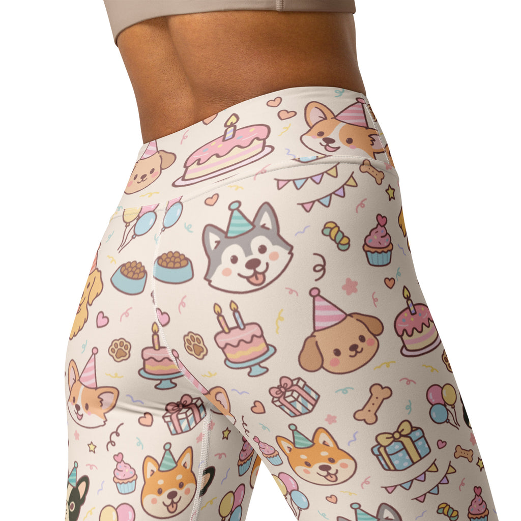 Women's Puppy Birthday Buttery Soft Yoga Leggings - Quick Drying, High Waisted Comfort
