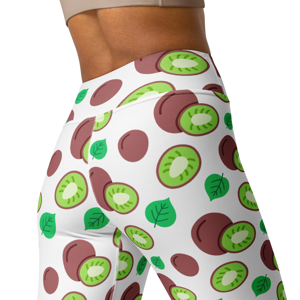 Women's Kiwi Fruit Buttery Soft Yoga Leggings - Quick Drying, High Waisted Comfort