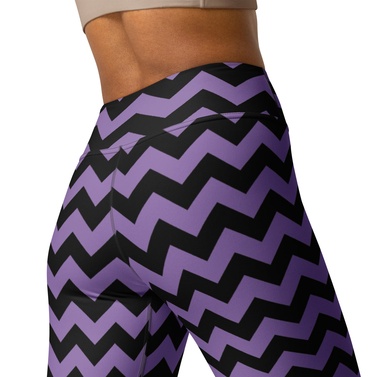 Women's Purple Chevron Halloween Buttery Soft Yoga Leggings - Quick Drying, High Waisted Comfort