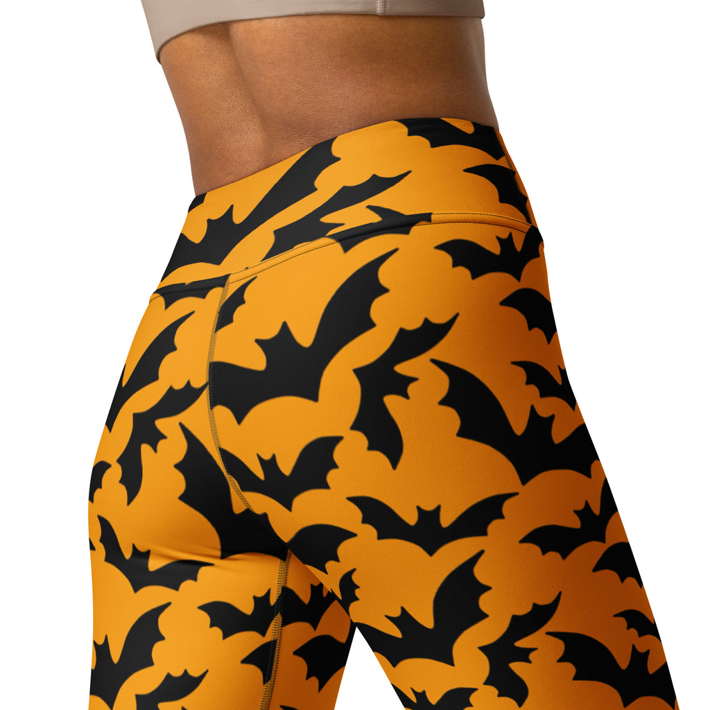 Women's Halloween Orange Bats Buttery Soft Yoga Leggings - Quick Drying, High Waisted Comfort (Copy)