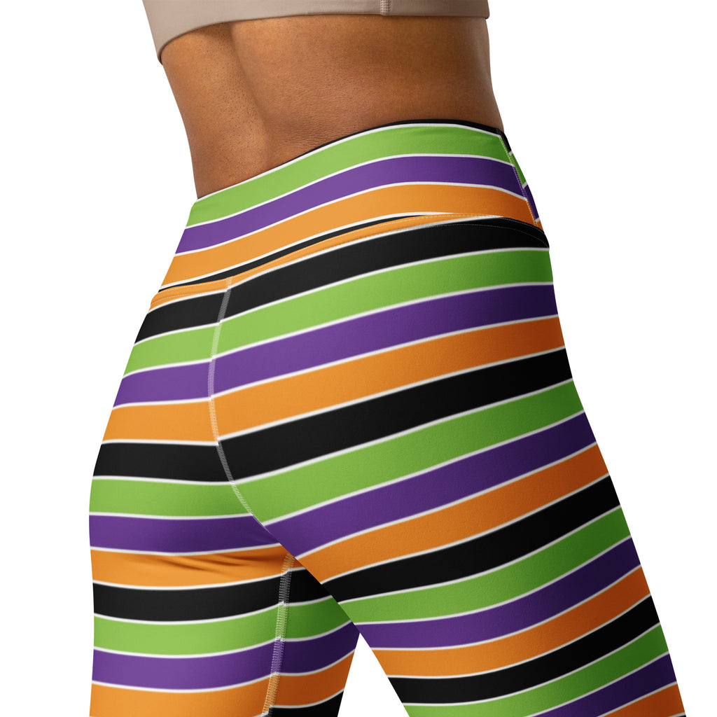 Women's Halloween Striped Buttery Soft Yoga Leggings - Quick Drying, High Waisted Comfort