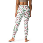 Women's Red & Green Candy Cane Christmas Buttery Soft Yoga Leggings
