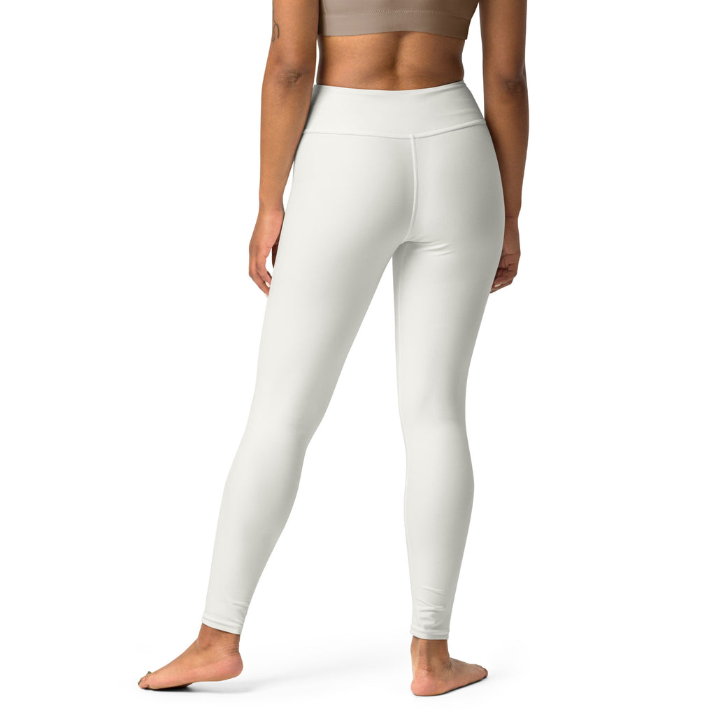 Women’s ivory buttery soft yoga leggings in white high waisted smooth form fitting material