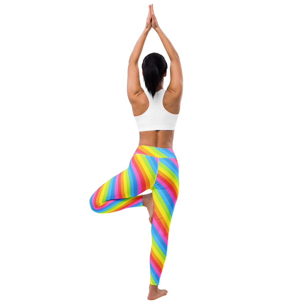 Women's Rainbow Striped Buttery Soft Yoga Leggings