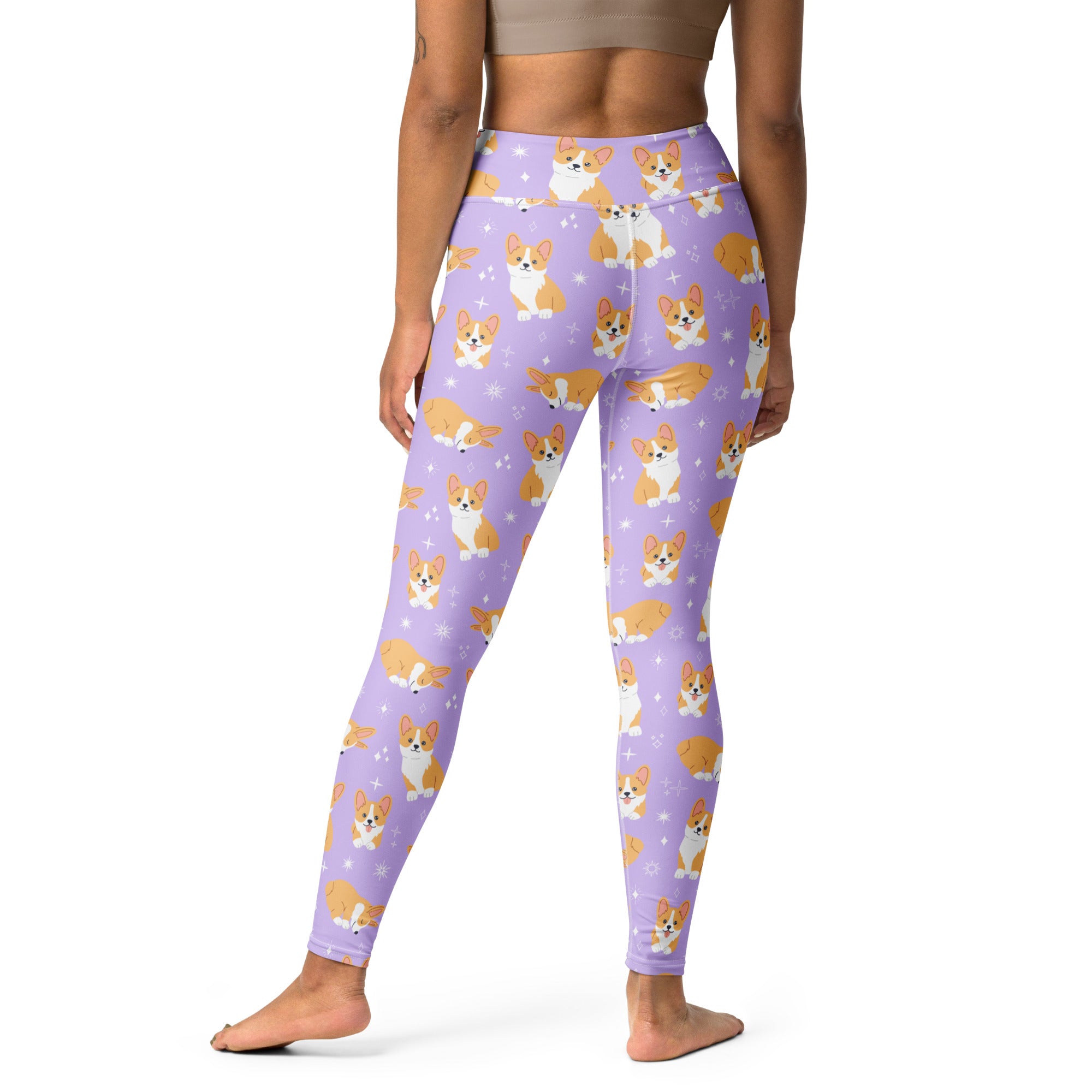 Women's Purple Corgi Dog Buttery Soft Yoga Leggings