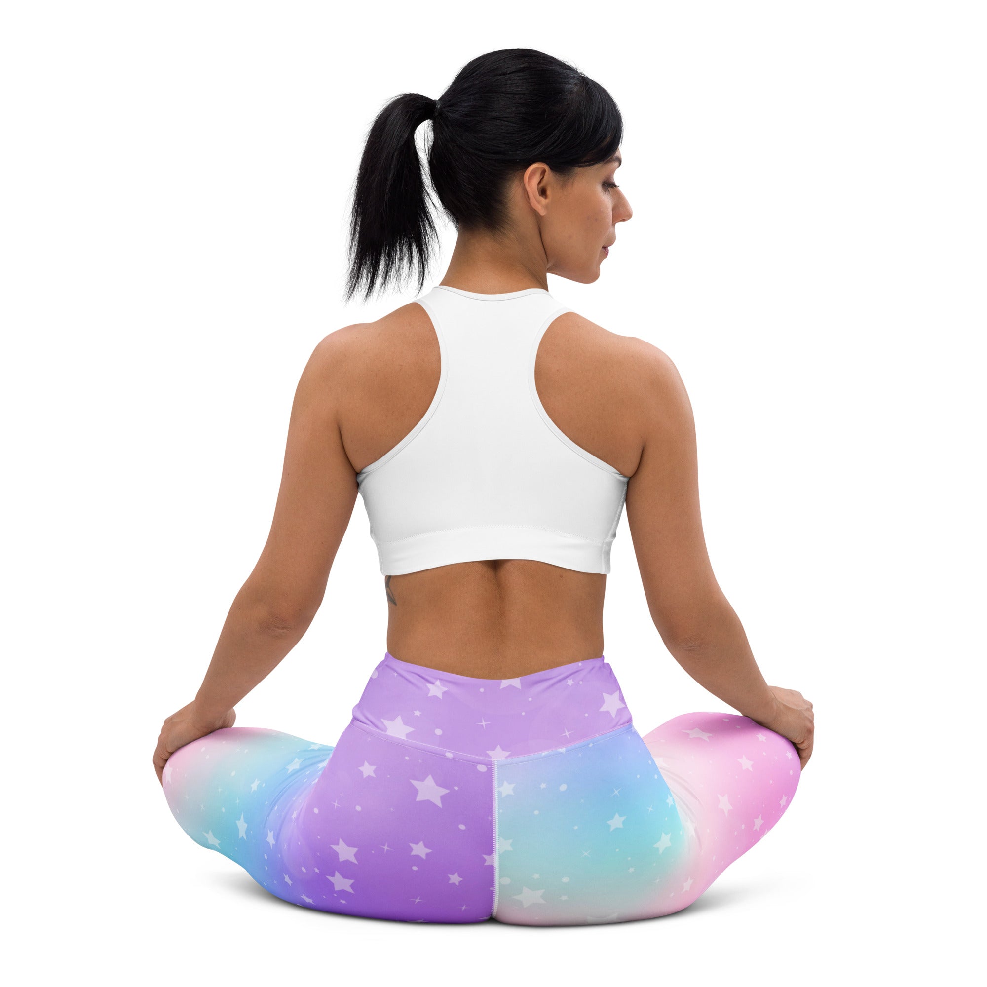 Women's Rainbow Stars Buttery Soft Yoga Leggings - Quick Drying, High Waisted Comfort
