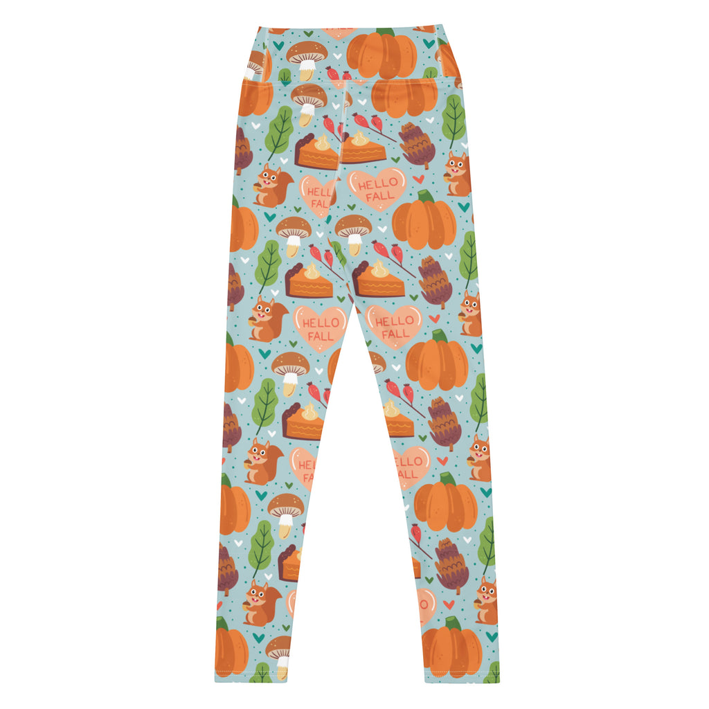 Women's Hello Fall Pumpkin Buttery Soft Yoga Leggings - Quick Drying, High Waisted Comfort