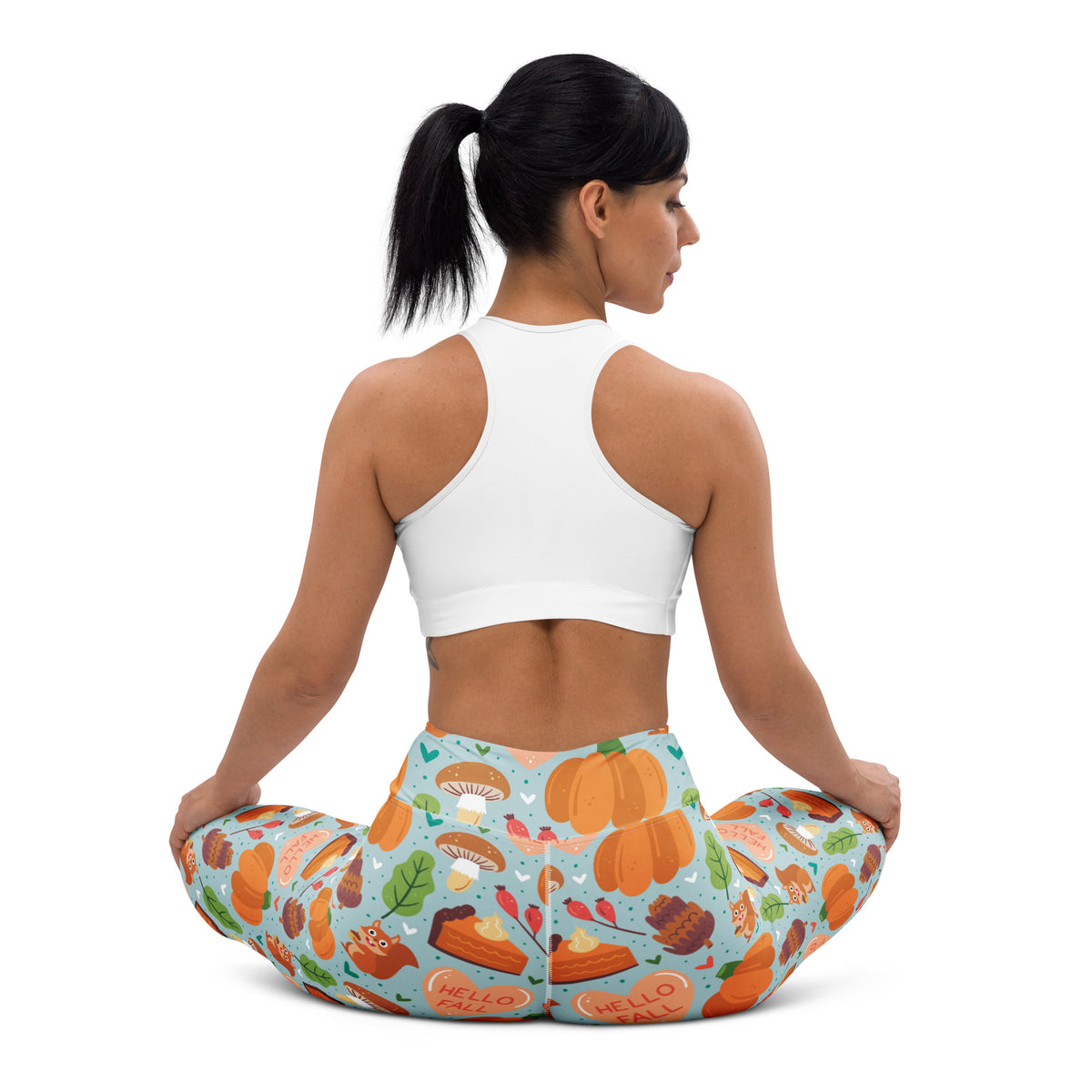 Women's Hello Fall Pumpkin Buttery Soft Yoga Leggings - Quick Drying, High Waisted Comfort
