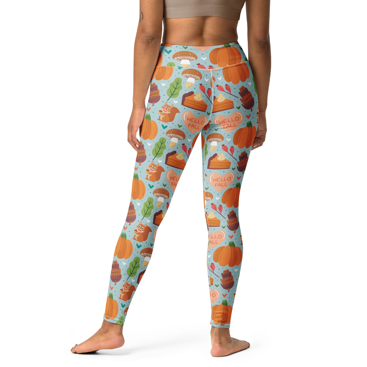 Women's Hello Fall Pumpkin Buttery Soft Yoga Leggings - Quick Drying, High Waisted Comfort