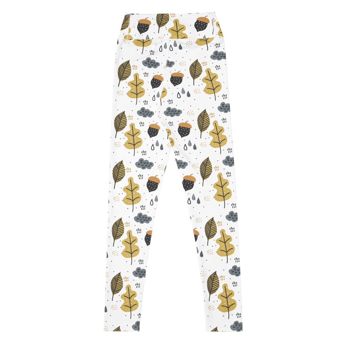 Women's Fall Leaves & Acorn Buttery Soft Yoga Leggings - Quick Drying, High Waisted Comfort