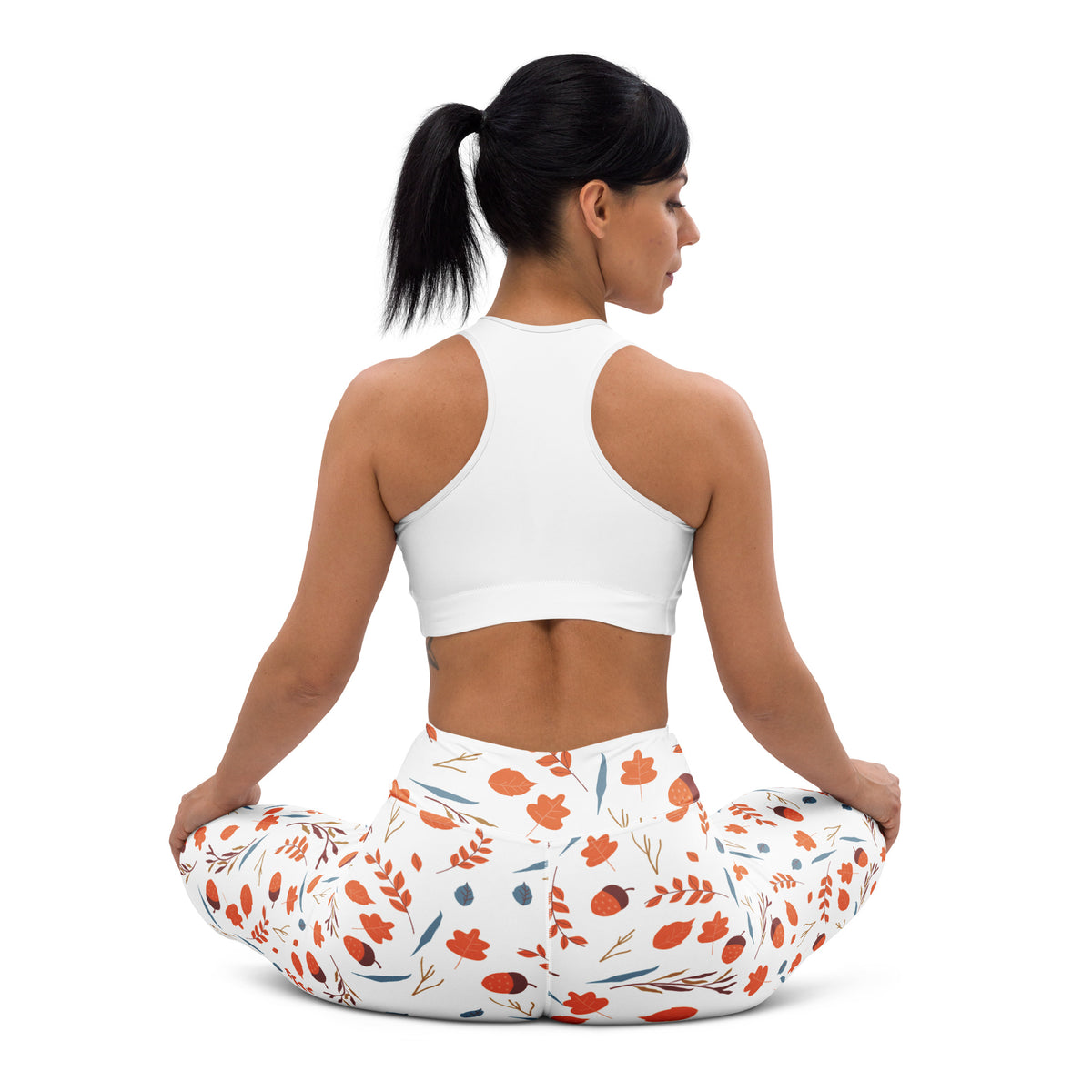 Women's Autumn Leaves & Acorn Buttery Soft Yoga Leggings - Quick Drying, High Waisted Comfort